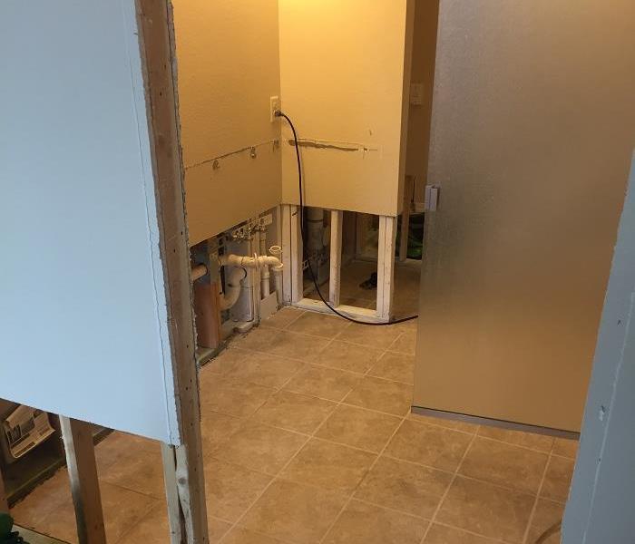 Removed materials from bathroom