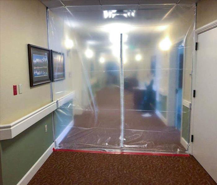 Mold containment equipment being used in a business