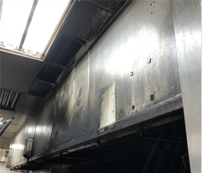 Fire damage cleanup in a restaurant 