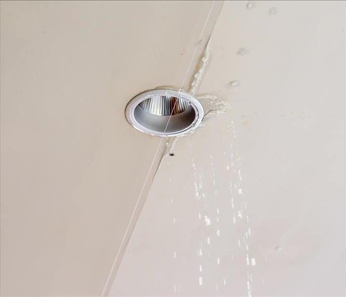 Water leaking from a light fixture